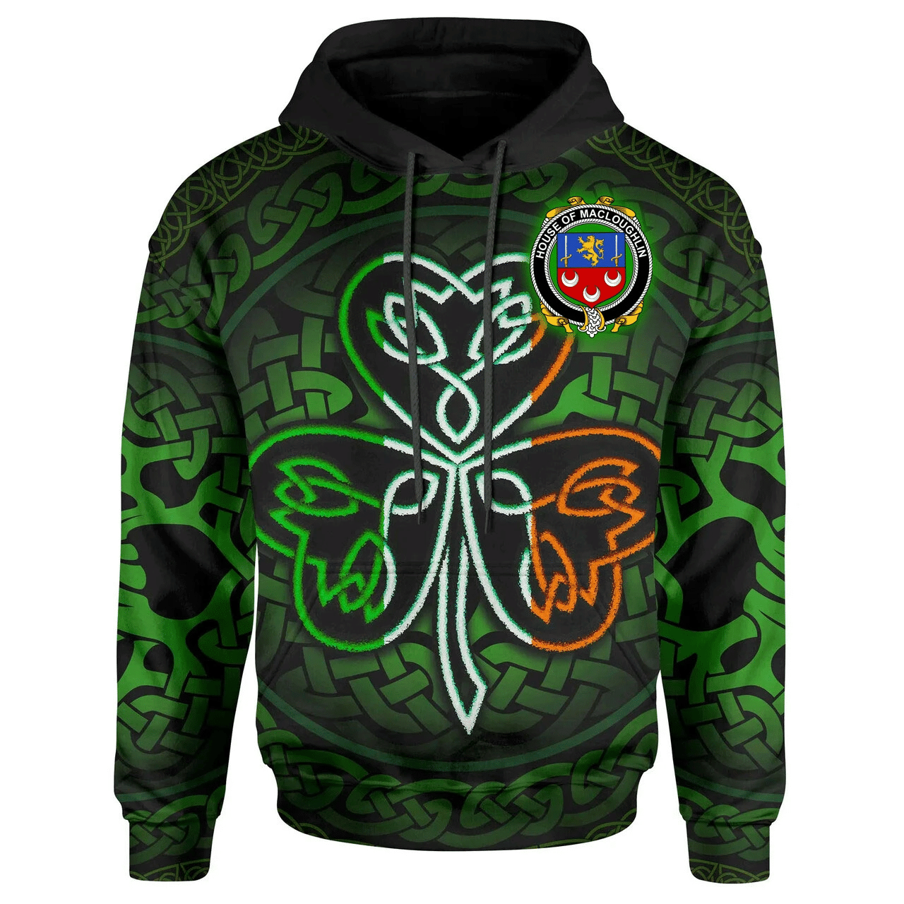 Ireland Hoodie -House of MACLOUGHLIN (Tirconnell) Irish Celtic Shamrock