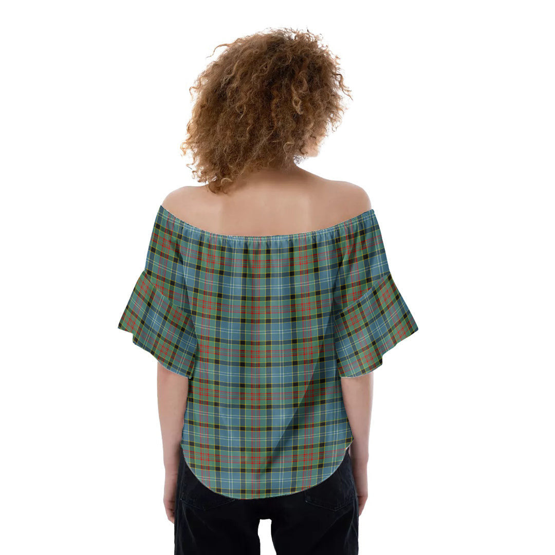 Paisley District Tartan Plaid Off-Shoulder Blouse