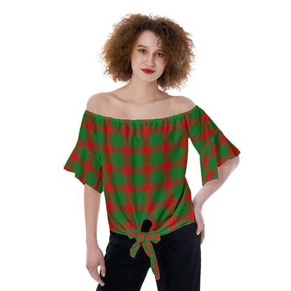 Middleton Modern Tartan Plaid Off-Shoulder Blouse