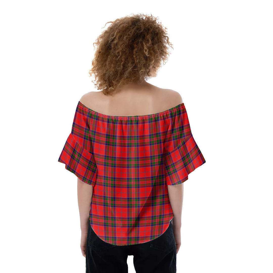 MacGillivray Modern Tartan Plaid Off-Shoulder Blouse