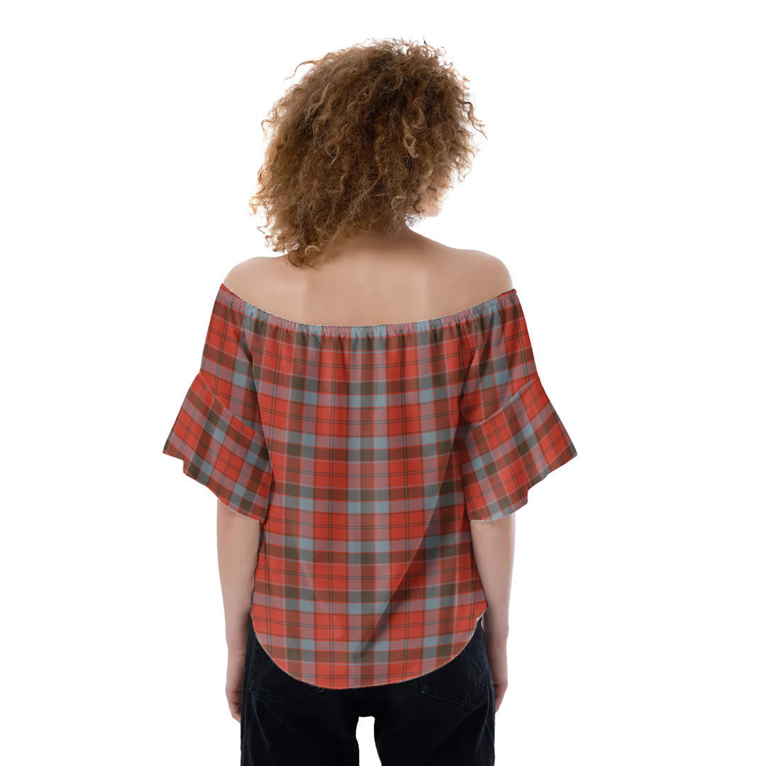 Robertson Weathered Tartan Plaid Off-Shoulder Blouse