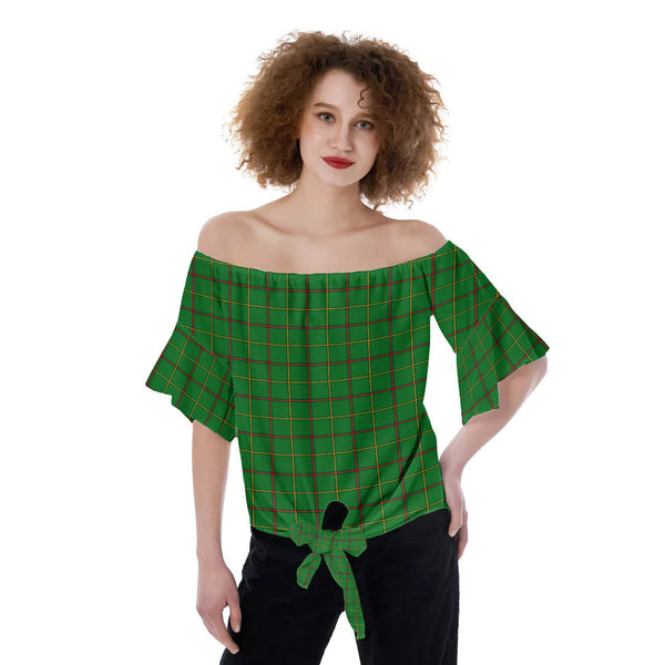 Tribe of Mar Tartan Plaid Off-Shoulder Blouse