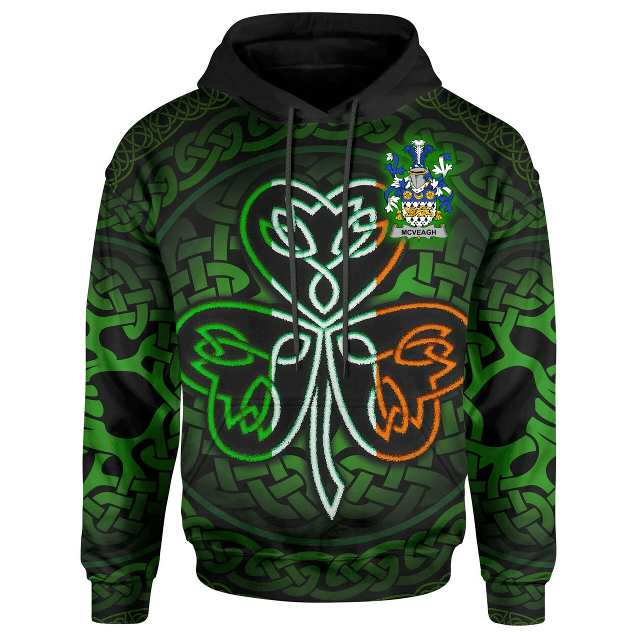 Ireland Hoodie -McVeagh or McFingah Irish Celtic Shamrock