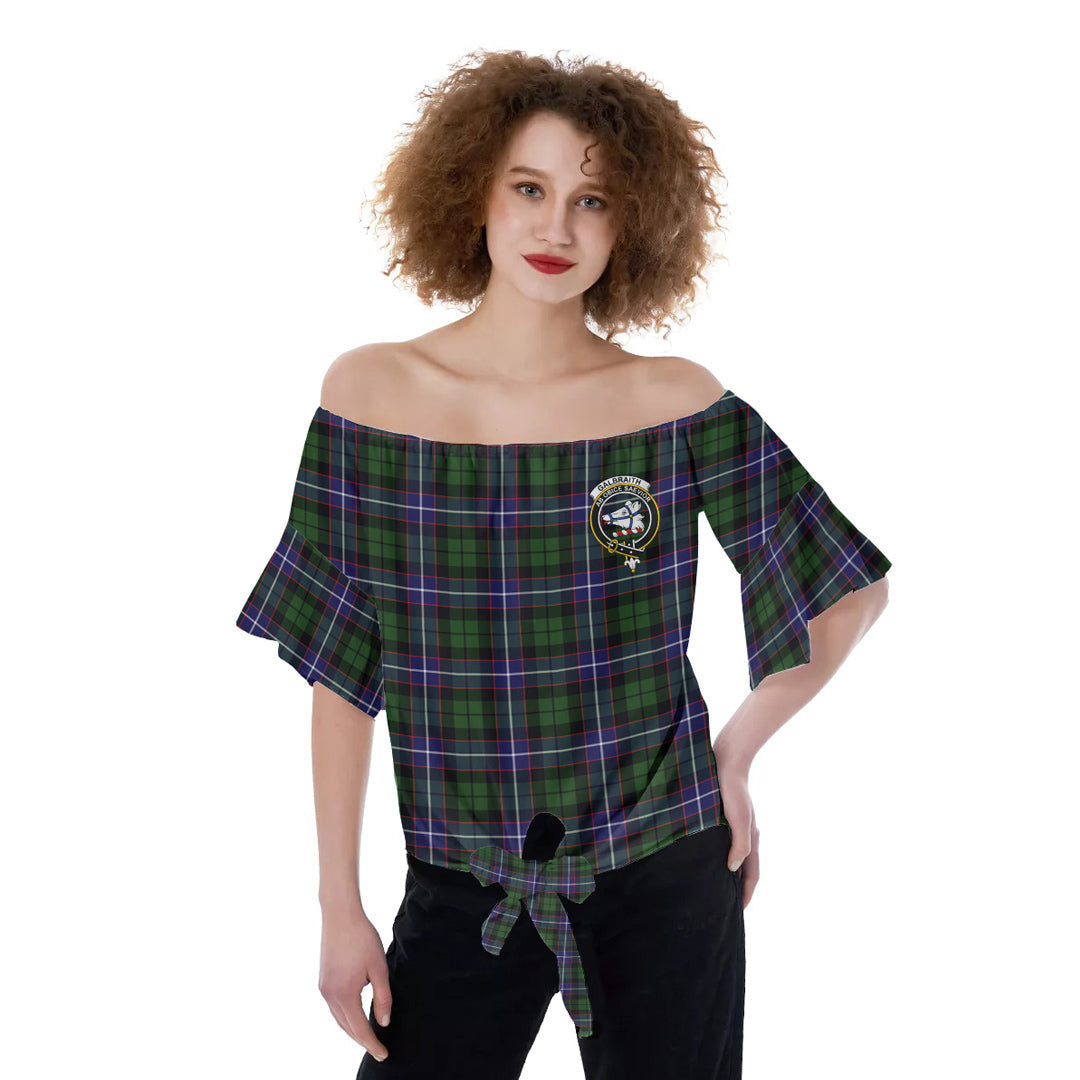 Galbraith Modern Tartan Crest Off-Shoulder Blouse