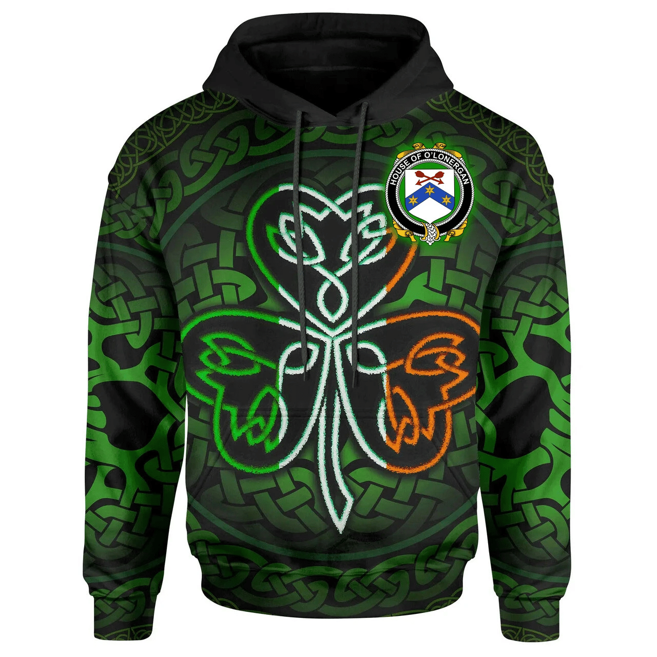 Ireland Hoodie -House of O'LONERGAN Irish Celtic Shamrock