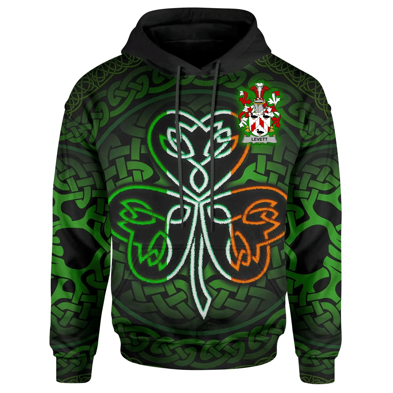 Ireland Hoodie -Levett or Lyvett Irish Celtic Shamrock