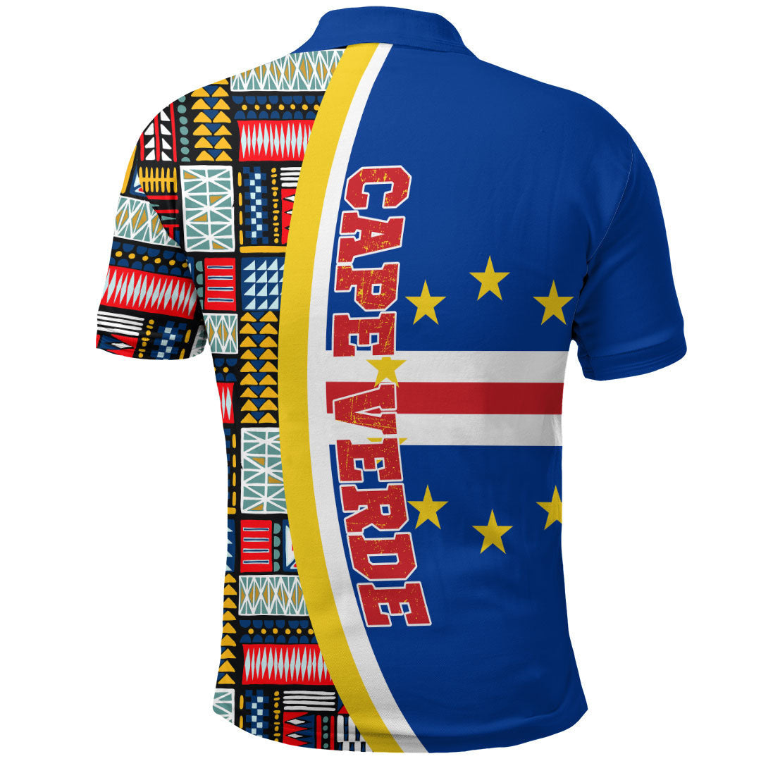 Cape Verde Flag and Kente Pattern Polo Shirt