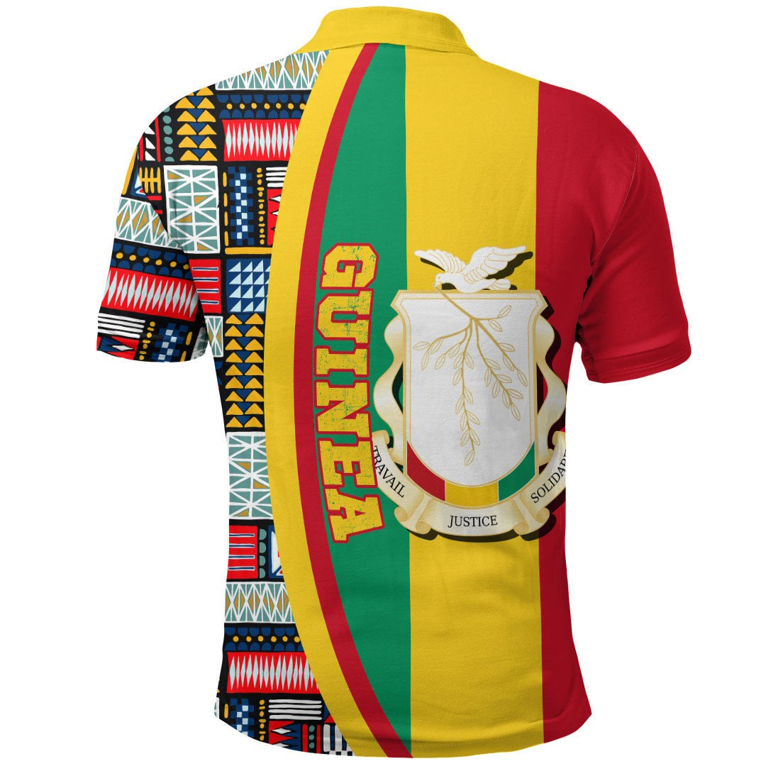 Guinea Bissau Flag and Kente Pattern Polo Shirt