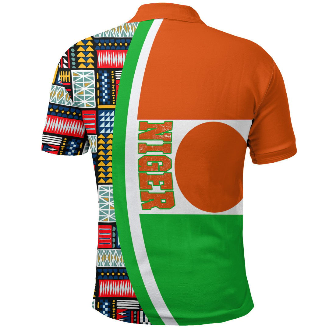 Niger Flag and Kente Pattern Polo Shirt