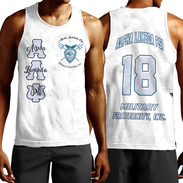 (Custom) Clothing - Alpha Lambda Psi (White) Tank Top