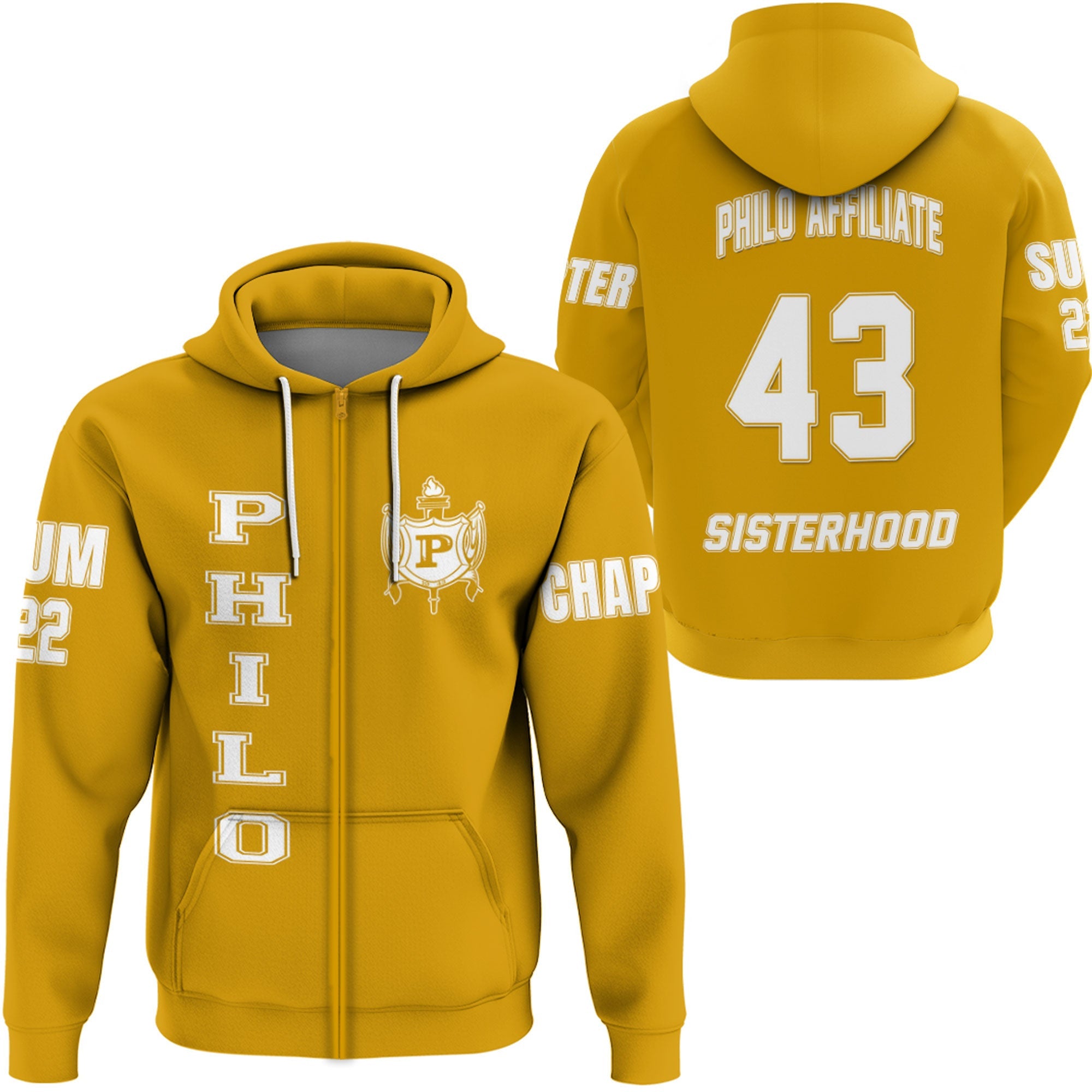 Custom Sigma Gamma Rho Philo Affiliate Zip Hoodie