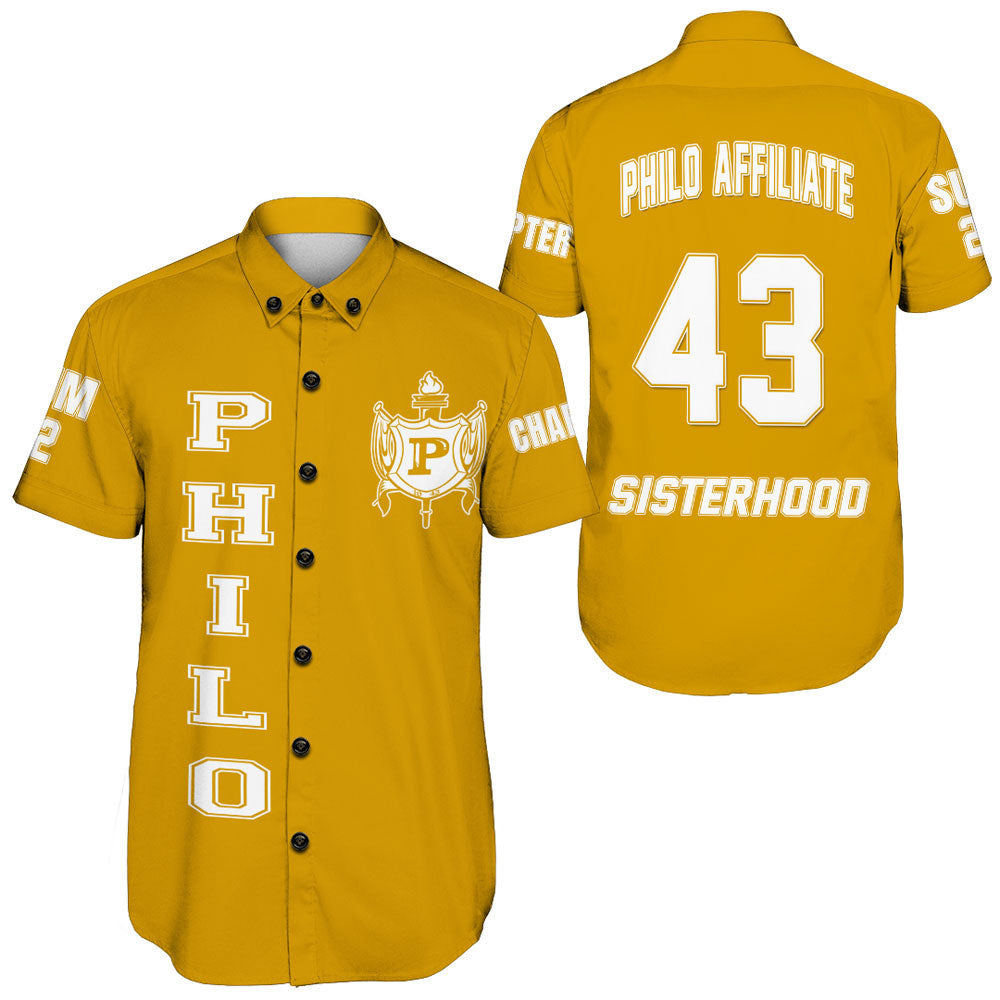 Custom Sigma Gamma Rho Philo Affiliate Short Sleeve Shirt