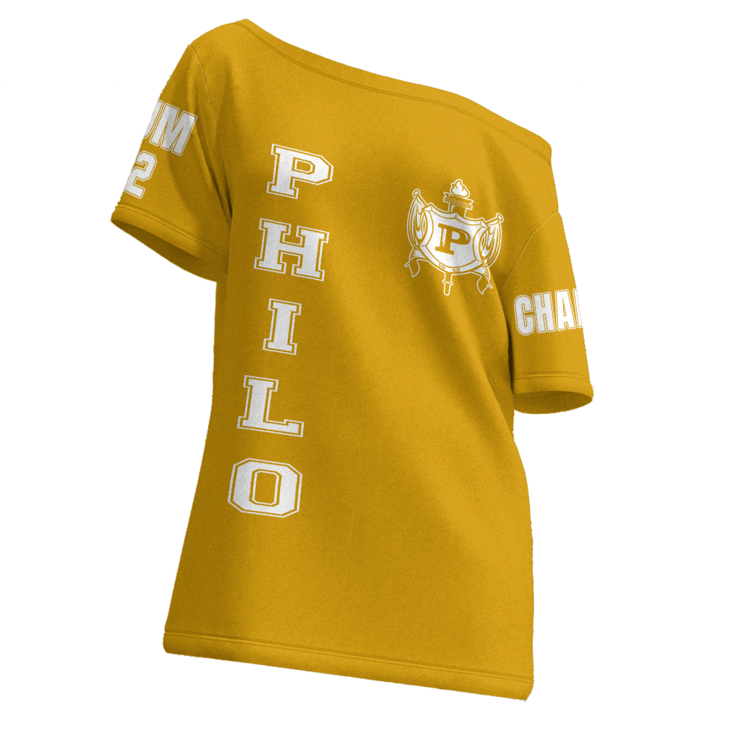 Custom Sigma Gamma Rho Philo Affiliate Off Shoulder T-Shirt