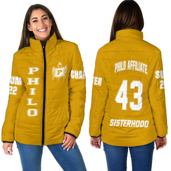 Custom Sigma Gamma Rho Philo Affiliate Women Padded Jacket