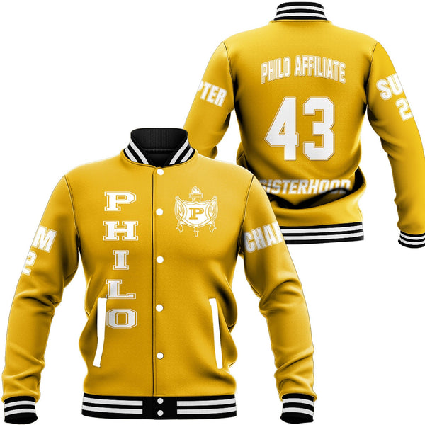 Custom Sigma Gamma Rho Philo Affiliate Baseball Jackets