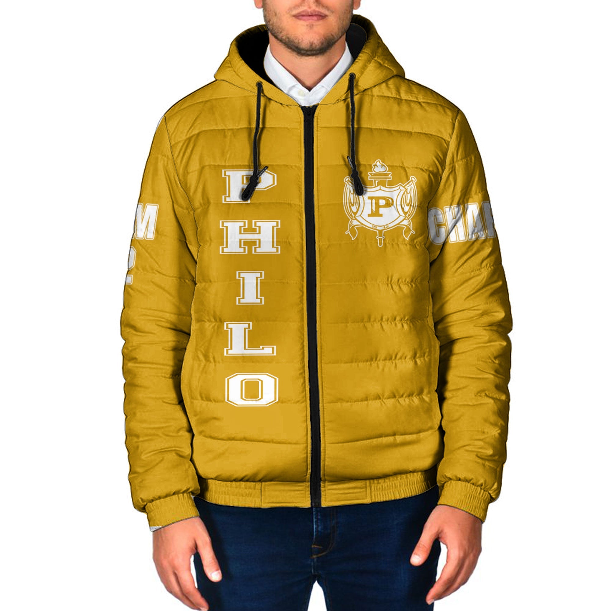 Custom Sigma Gamma Rho Philo Affiliate Hooded Padded Jacket