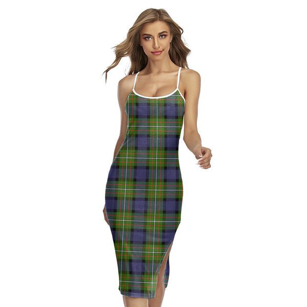 Fergusson Modern Tartan Plaid Back Cross Cami Dress