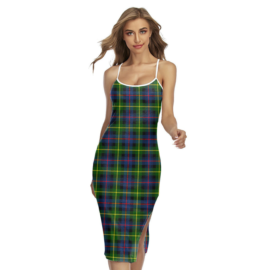 Farquharson Modern Tartan Plaid Back Cross Cami Dress