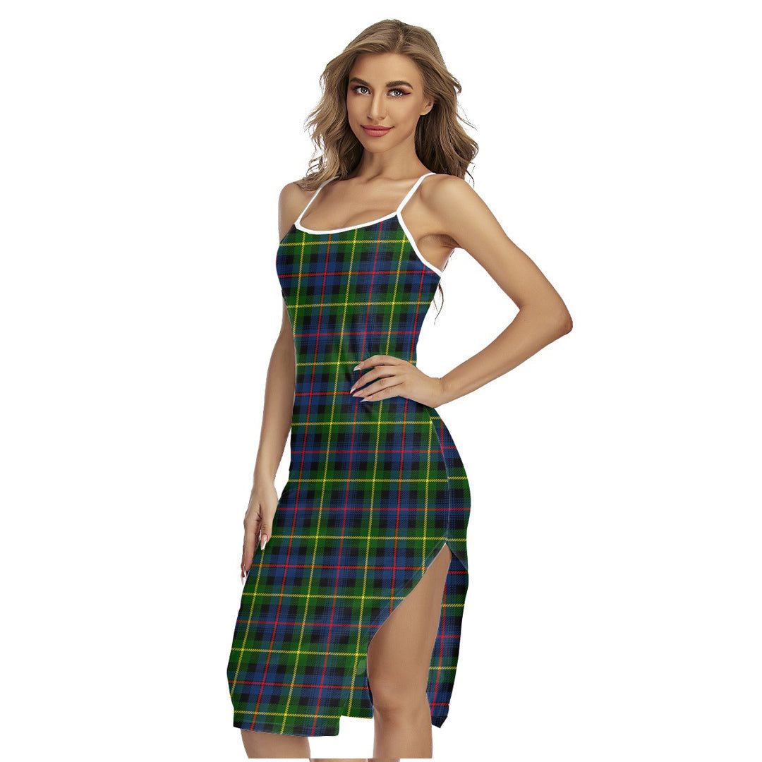 Farquharson Modern Tartan Plaid Back Cross Cami Dress