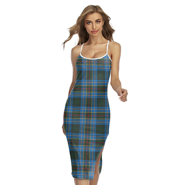 Cockburn Modern Tartan Plaid Back Cross Cami Dress