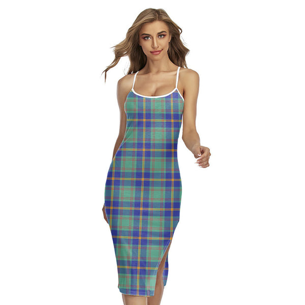 US Marine Tartan Plaid Back Cross Cami Dress