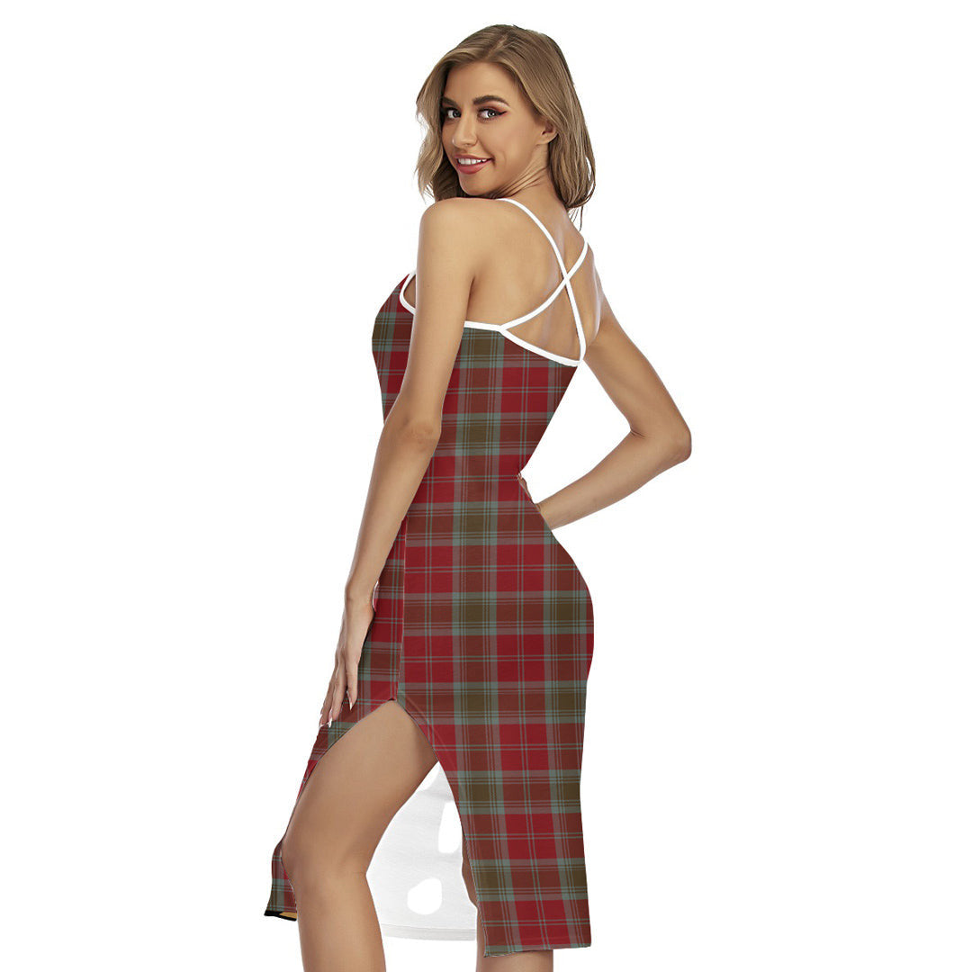 Lindsay Weathered Tartan Plaid Back Cross Cami Dress