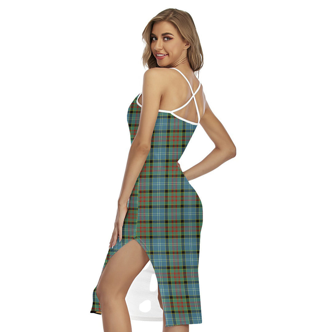 Paisley District Tartan Plaid Back Cross Cami Dress