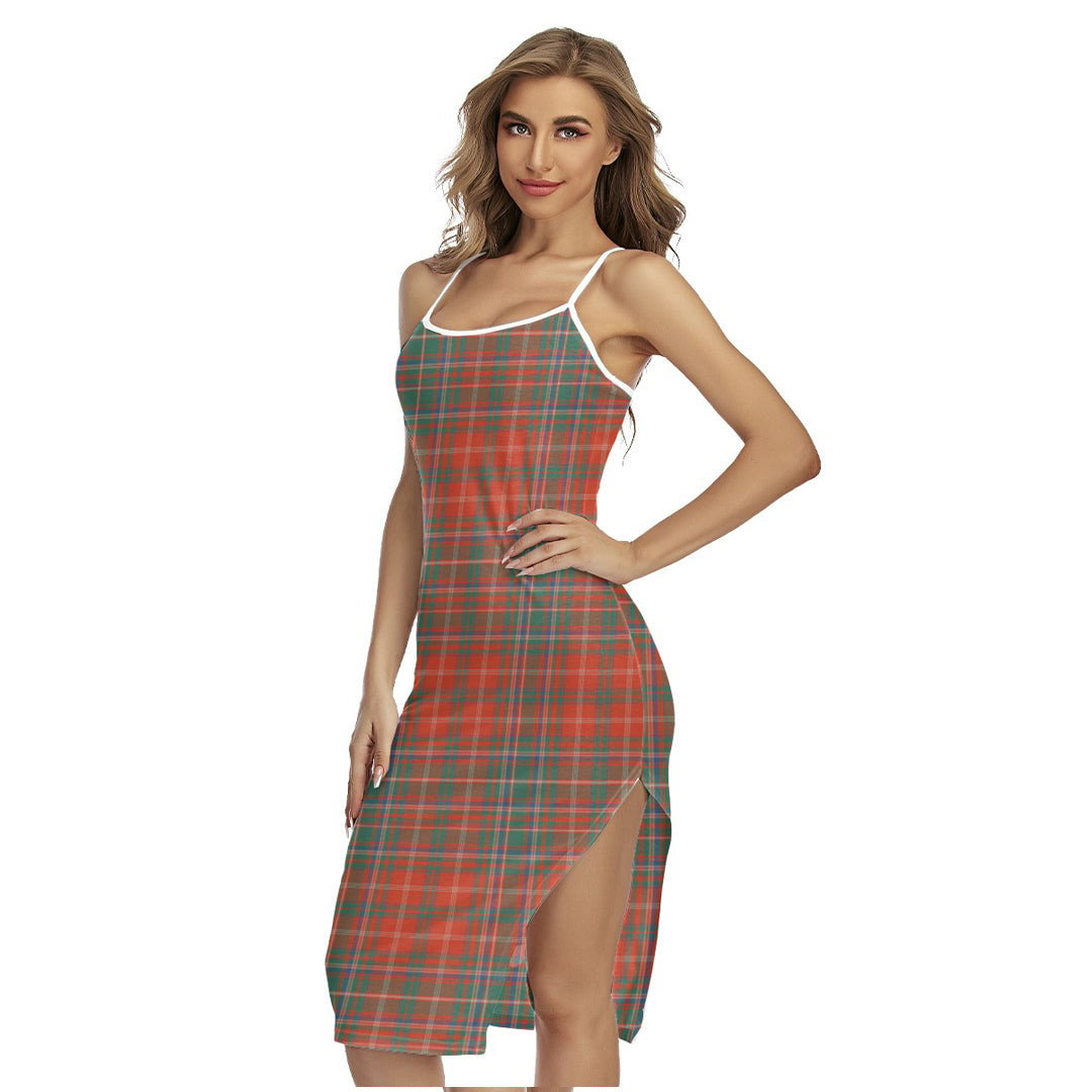 MacDougall Ancient Tartan Plaid Back Cross Cami Dress