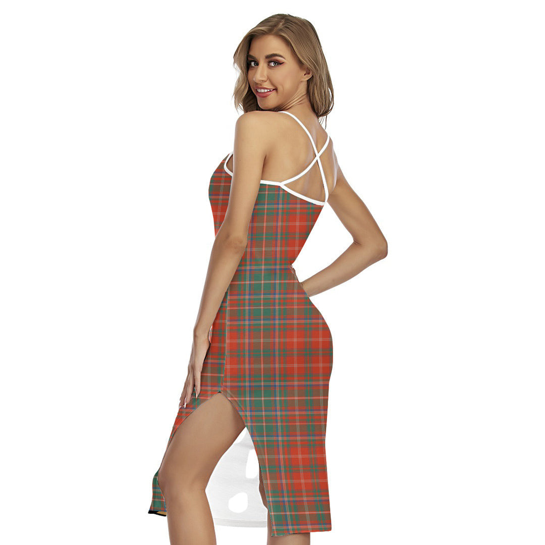 MacDougall Ancient Tartan Plaid Back Cross Cami Dress