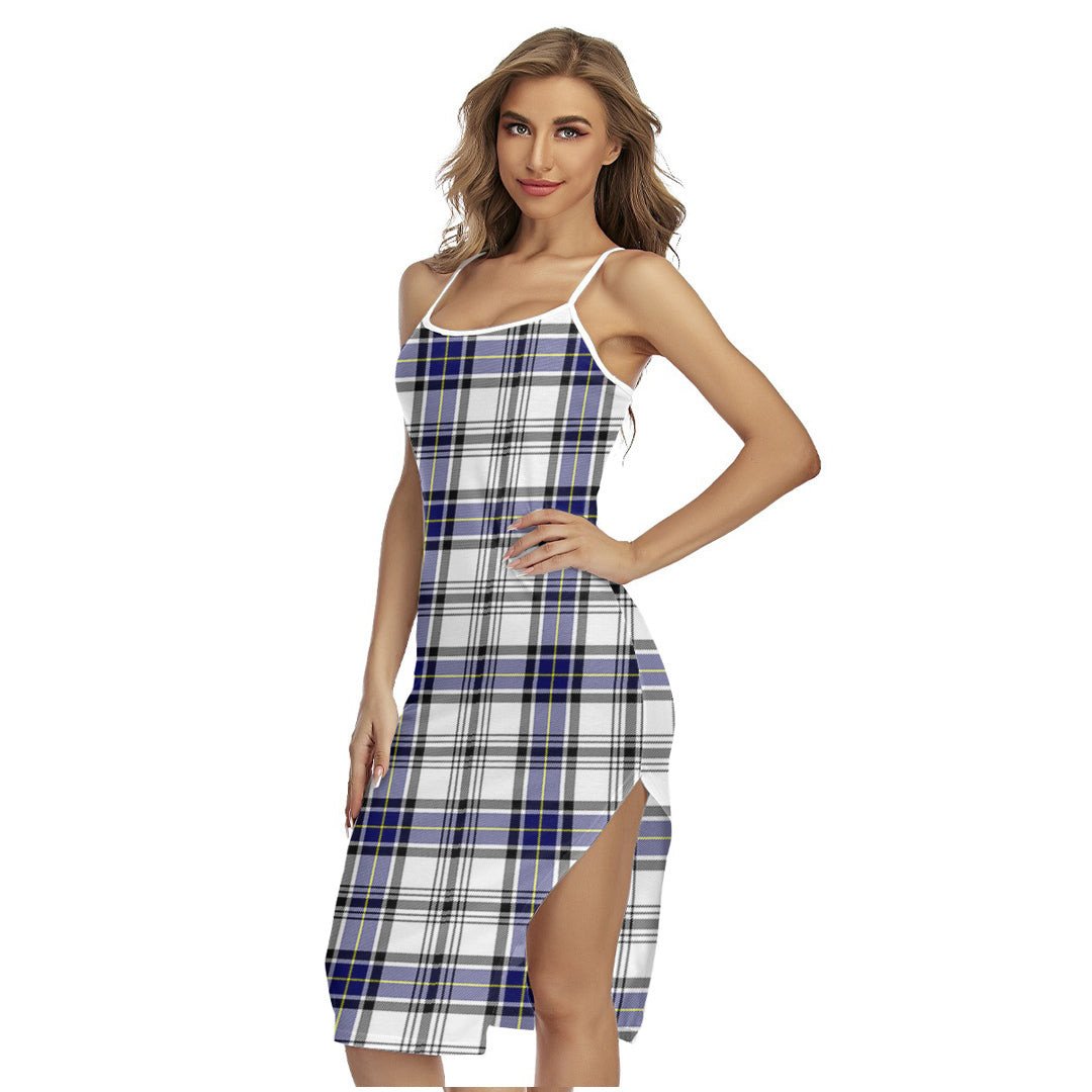 Hannay Modern Tartan Plaid Back Cross Cami Dress