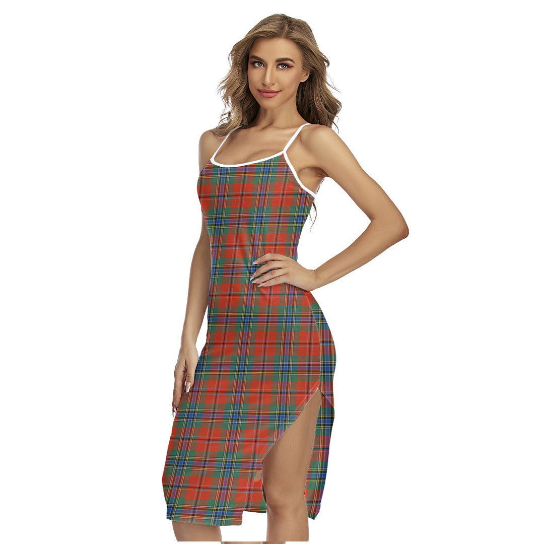 MacLean of Duart Ancient Tartan Plaid Back Cross Cami Dress