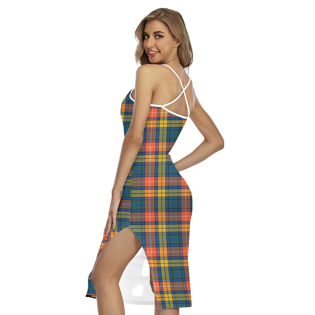 Buchanan Ancient Tartan Plaid Back Cross Cami Dress