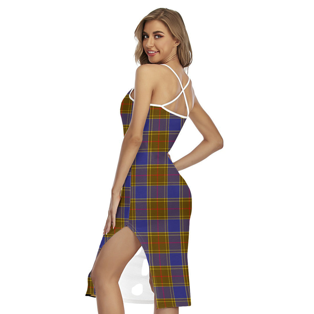 Balfour Modern Tartan Plaid Back Cross Cami Dress