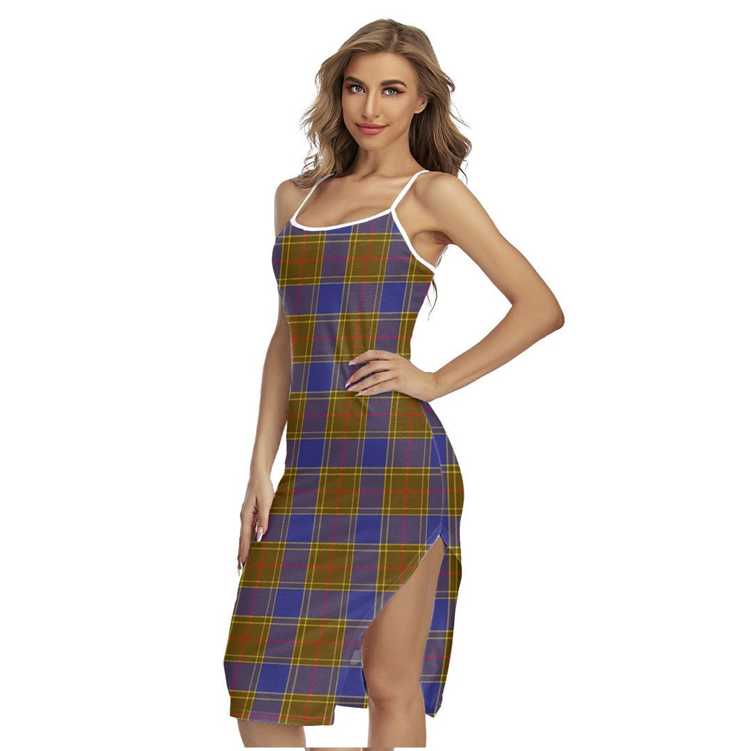 Balfour Modern Tartan Plaid Back Cross Cami Dress