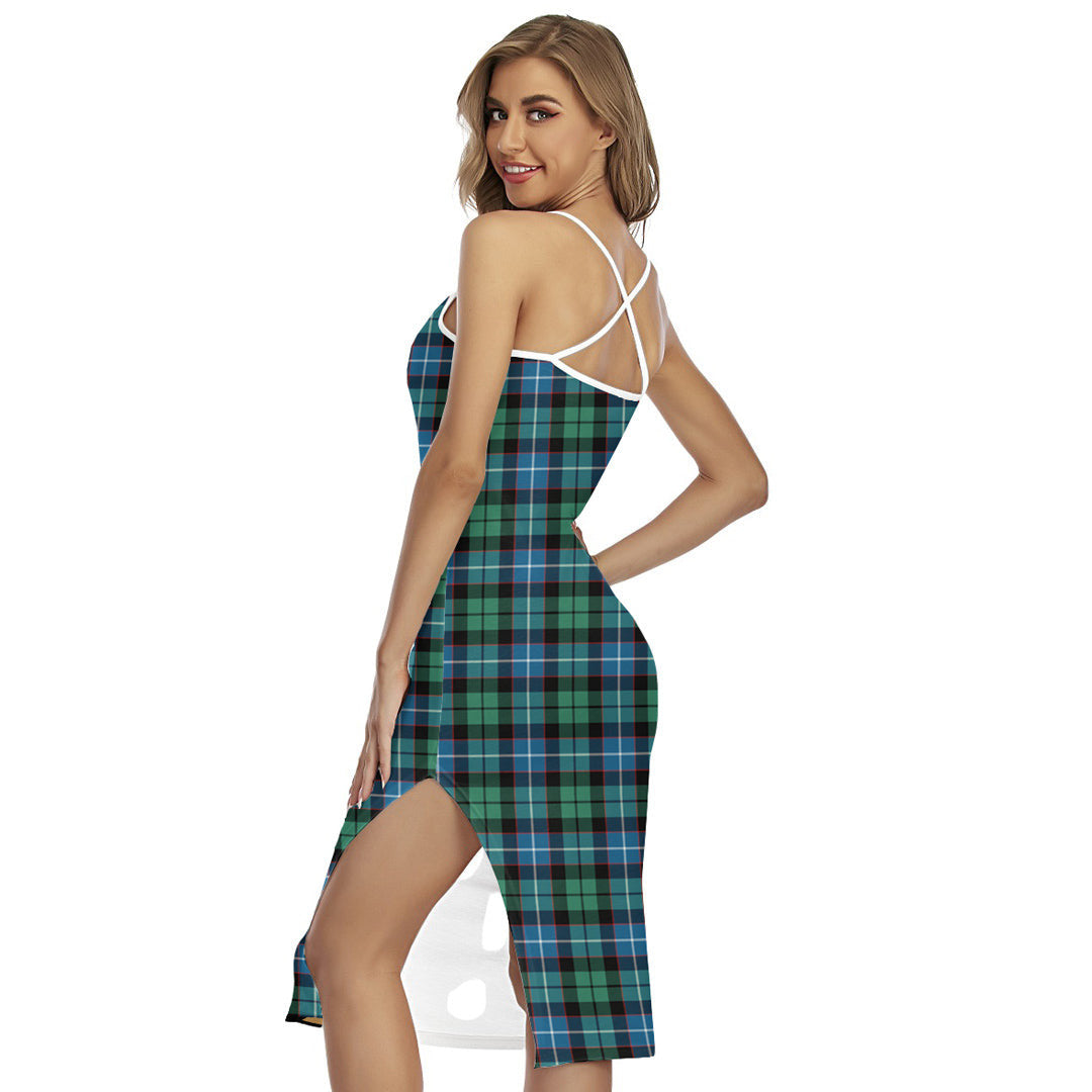 Galbraith Ancient Tartan Crest Back Cross Cami Dress