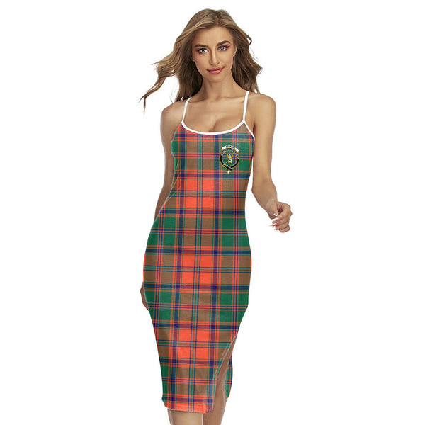 Stewart of Appin Ancient Tartan Crest Back Cross Cami Dress