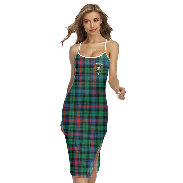 Urquhart Broad Red Ancient Tartan Crest Back Cross Cami Dress