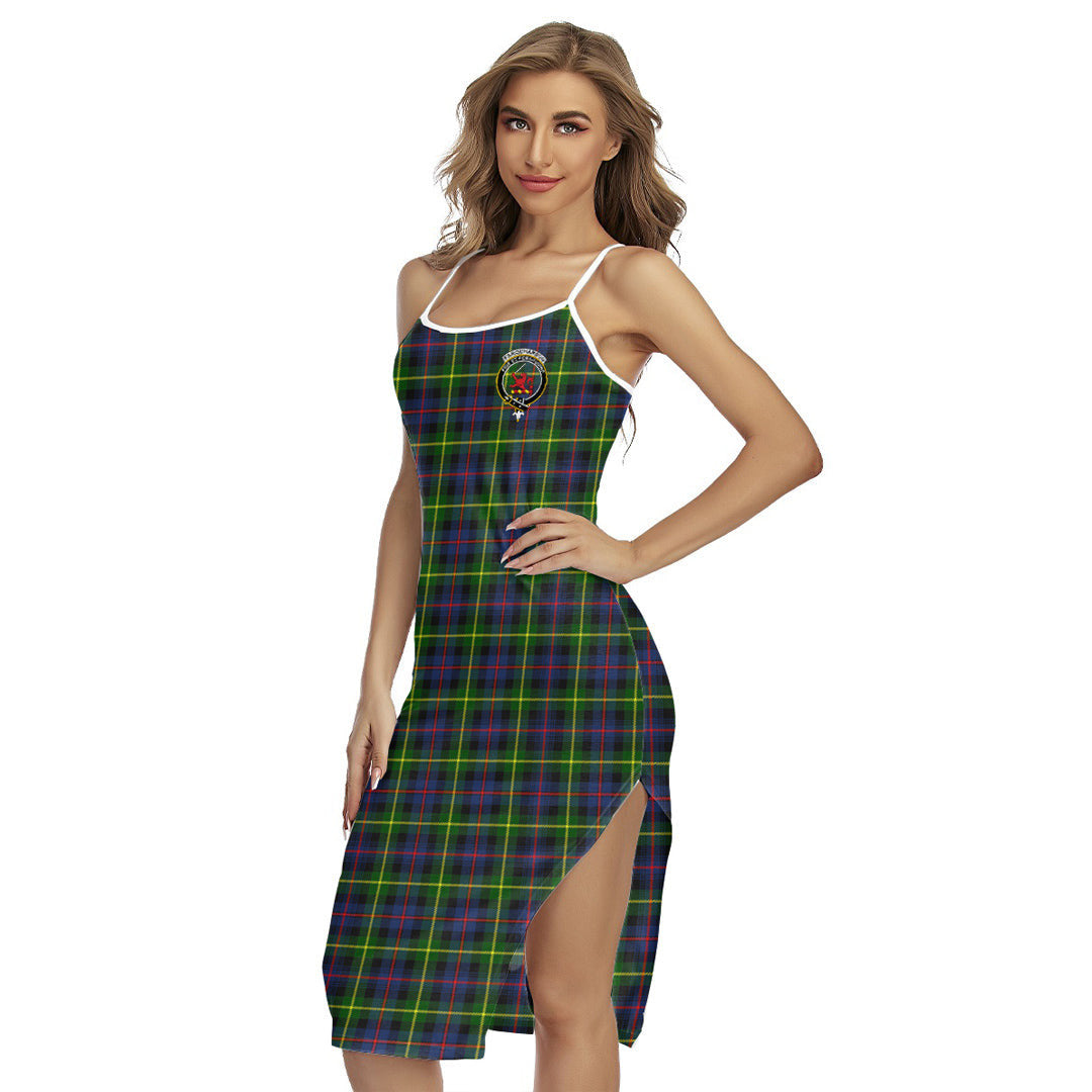 Farquharson Modern Tartan Crest Back Cross Cami Dress