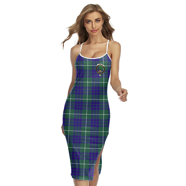 Hamilton Hunting Modern Tartan Crest Back Cross Cami Dress