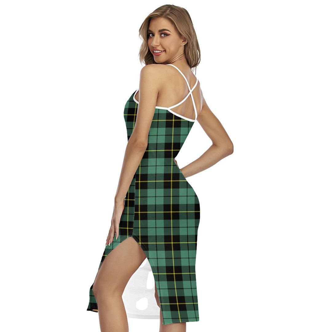 Wallace Hunting Ancient Tartan Crest Back Cross Cami Dress