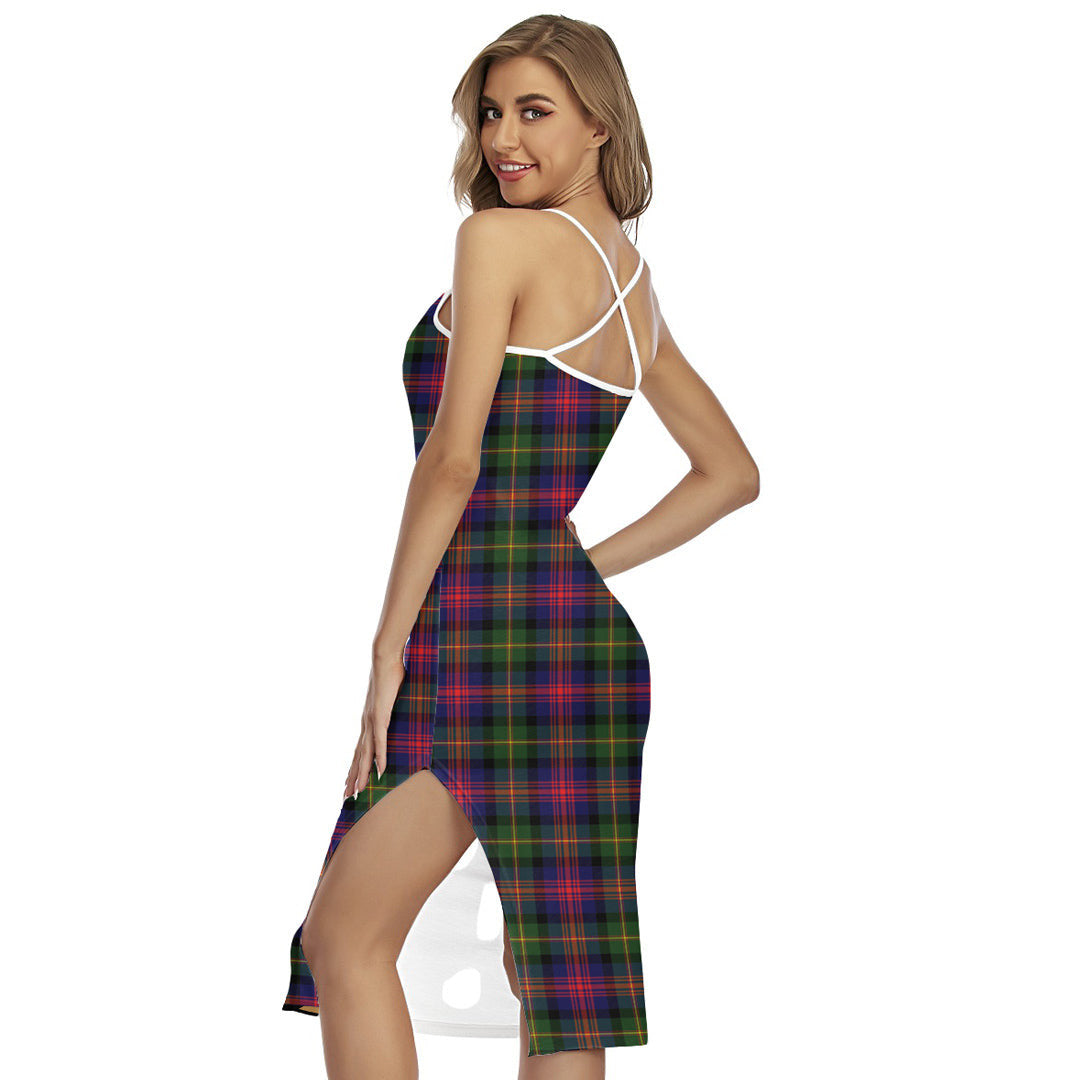 Logan Modern Tartan Crest Back Cross Cami Dress