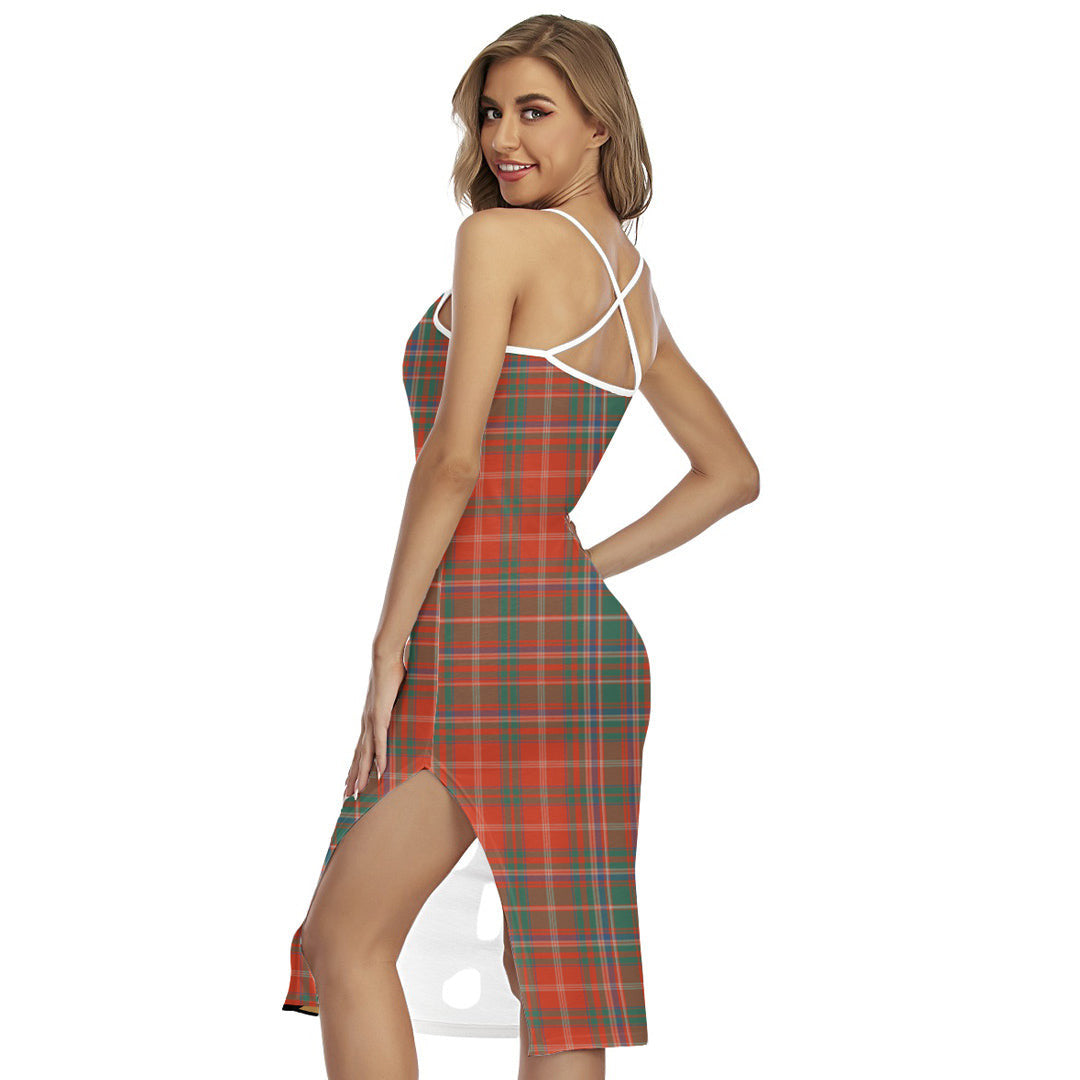 MacDougall Ancient Tartan Crest Back Cross Cami Dress