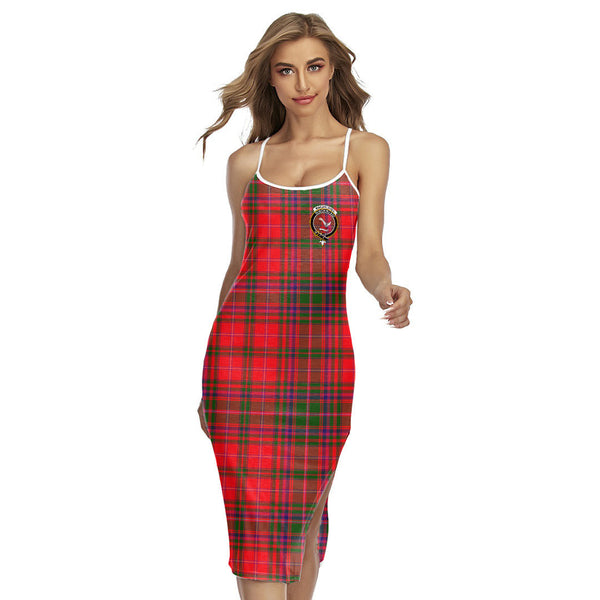 MacDougall Modern Tartan Crest Back Cross Cami Dress