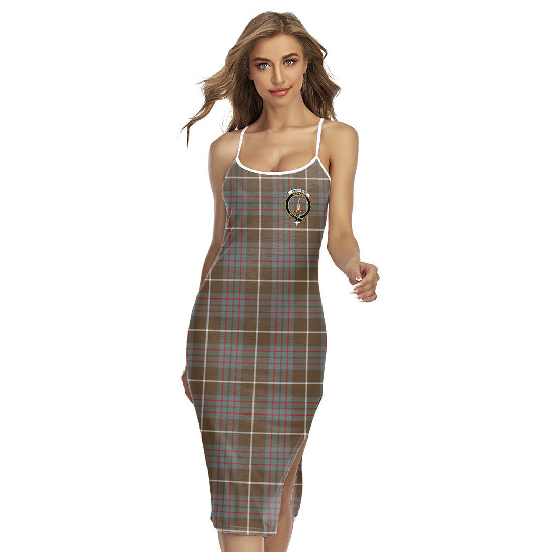 MacIntyre Hunting Weathered Tartan Crest Back Cross Cami Dress