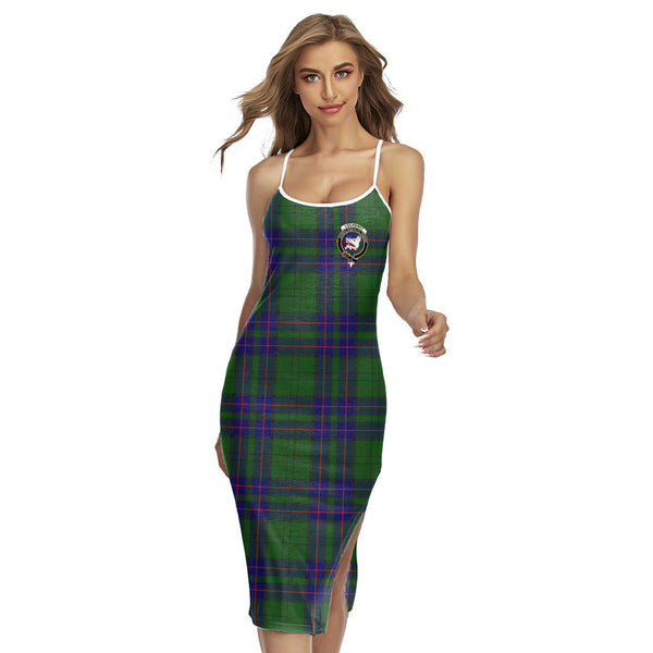 Lockhart Modern Tartan Crest Back Cross Cami Dress