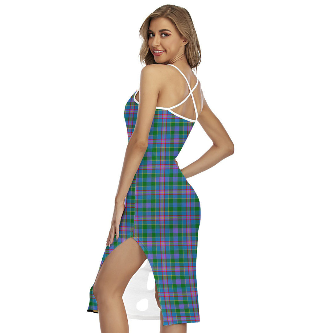 Pitcairn Hunting Tartan Crest Back Cross Cami Dress