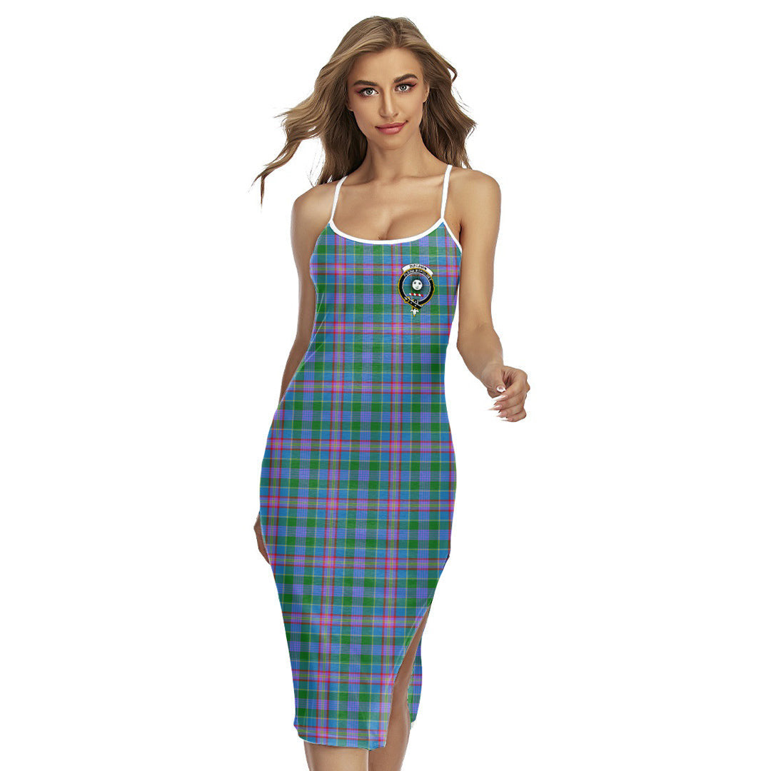 Pitcairn Hunting Tartan Crest Back Cross Cami Dress