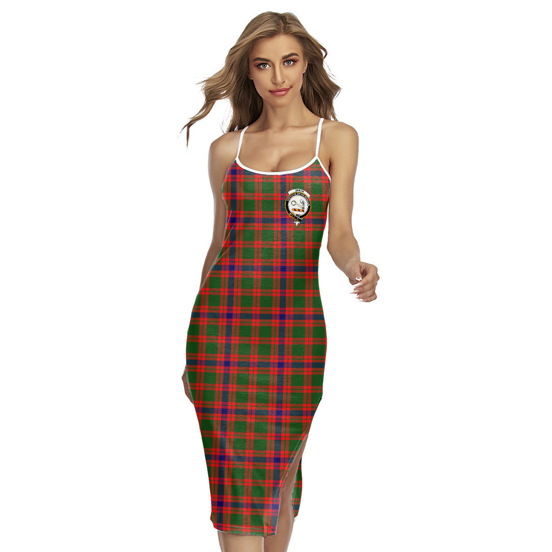 Skene Modern Tartan Crest Back Cross Cami Dress