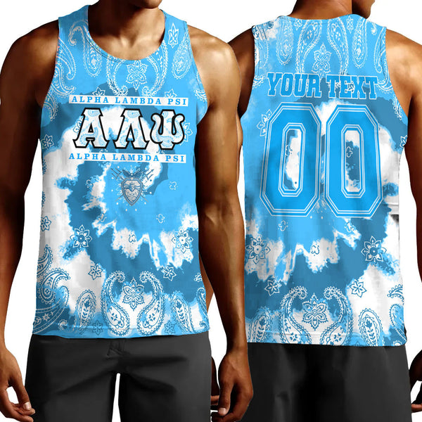 (Custom) Alpha Lambda Psi Paisley Bandana Tie Dye Style Tank Top A7