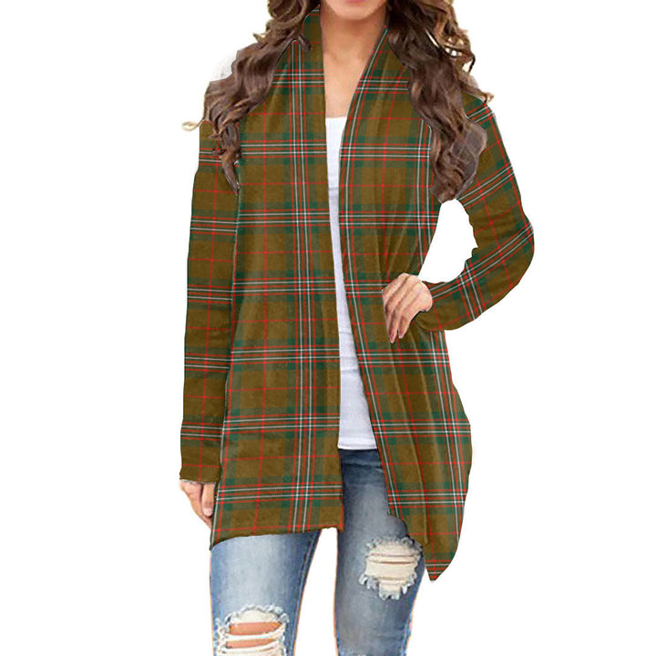 SCOTT BROWN MODERN Tartan Plaid Cardigan With Long Sleeve